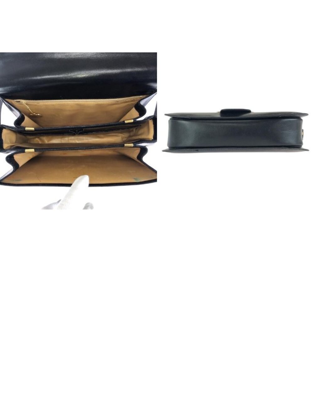 Celine Vintage Horse Carriage Black Gold Leather Shoulder - Picture 9 of 9